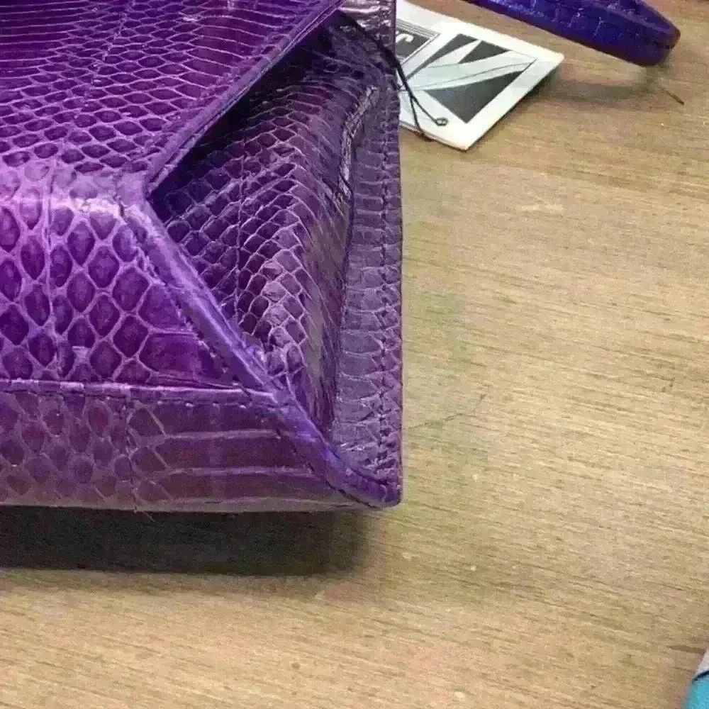 Purple Snake Skin Vintage Clutch / Crossbody Bag
